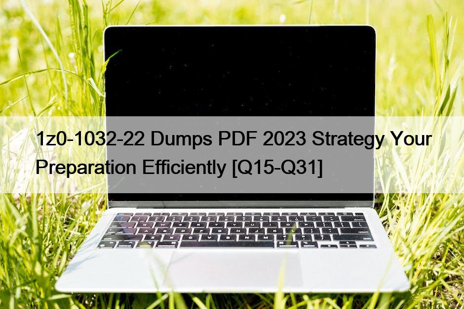 1z0-1032-22 Dumps PDF 2023 Strategy Your Preparation Efficiently [Q15-Q31]