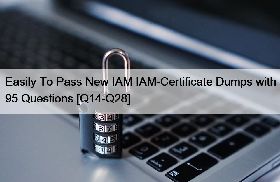 Easily To Pass New IAM IAM-Certificate Dumps with 95 Questions [Q14-Q28]